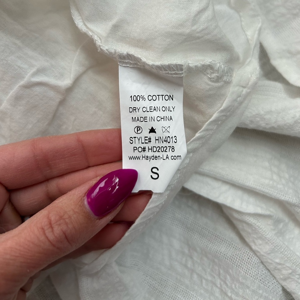 Hayden Los Angeles White Patterned Mini Dress Size Small - Picture 7 of 9